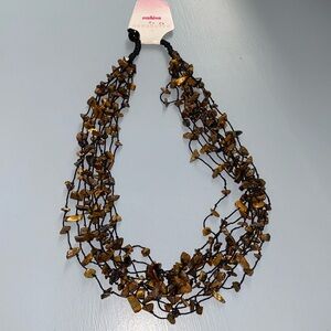 NWT Tiger Eye Multi Strand Necklace